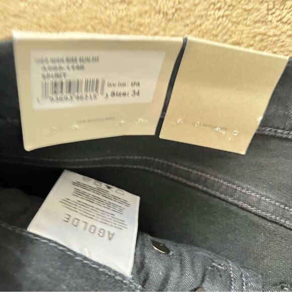 Agolde NWT Nico High Rise Black Slim Fit Cropped Denim Jeans - Picture 11 of 13